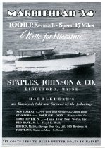 Staples, Johnson & Co. (Marblehead Boat Yard) advertisements